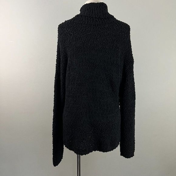 NWT BOBEAU Black Teddy Bear Turtle Neck Sweater (M) - Picture 4 of 8